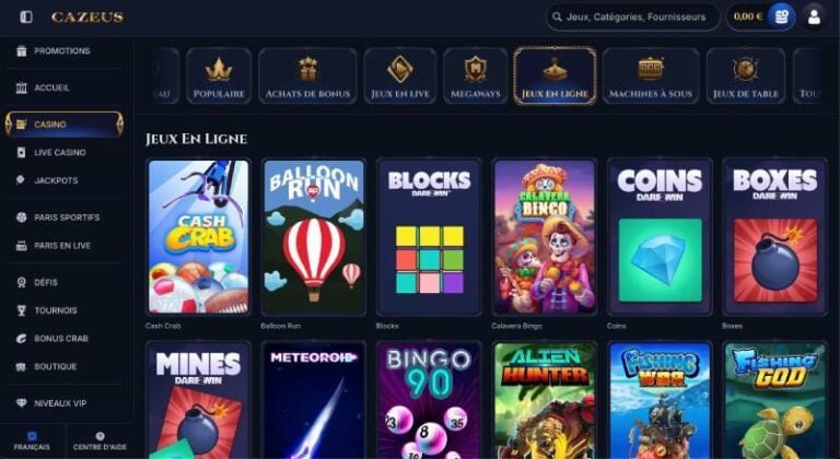 En savoir plus sur cazeus casino